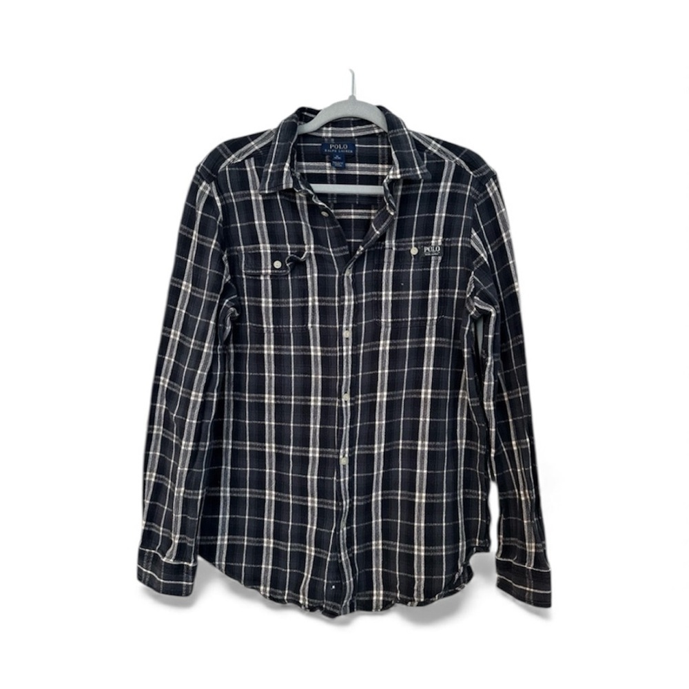 Polo Ralph Lauren Shirt Gray Plaid Flannel 18/20